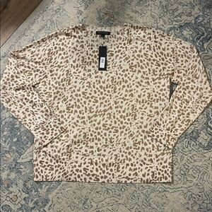 Banana Republic Animal Print Merino Wool Sweater NWT XL